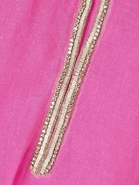 Embellished Linen Minidress