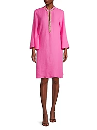 Embellished Linen Minidress