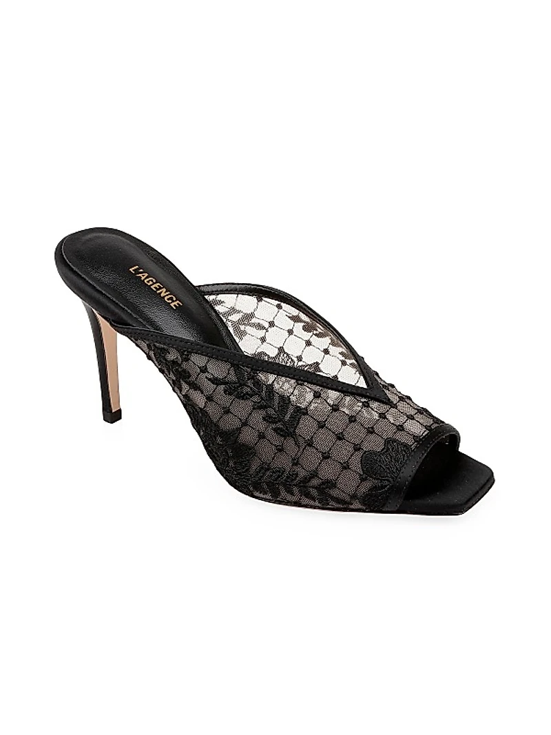 Amelie Lace & Satin Sandals