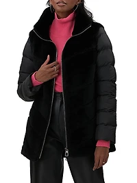 Shearling Lamb Jacket with Quilted Sleeves
