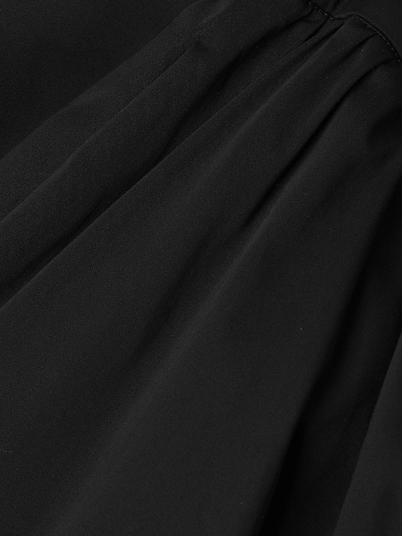 Pleated Cotton-Blend Midi-Skirt