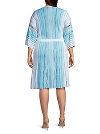 Striped Knit Midi-Dress