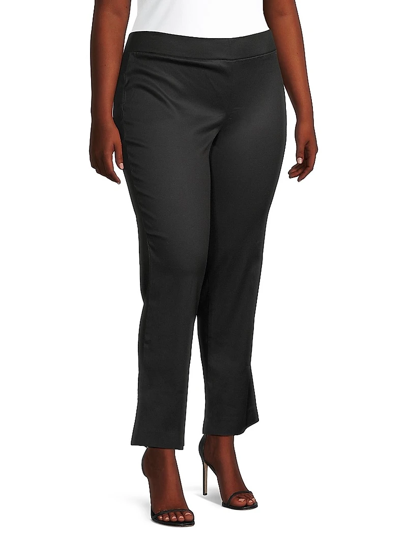 Boot-Cut Cotton-Blend Pants