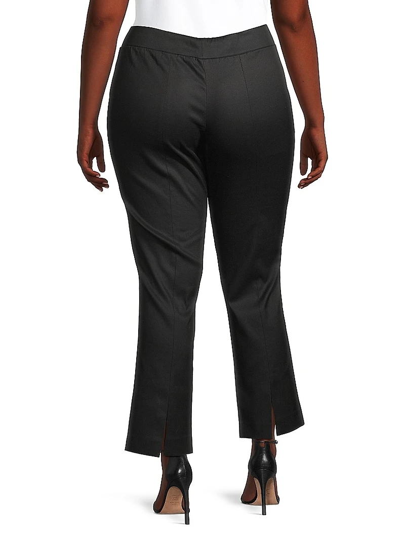 Boot-Cut Cotton-Blend Pants