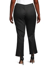 Boot-Cut Cotton-Blend Pants