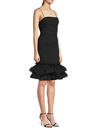 Chiffon Gathered Minidress