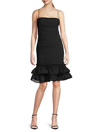 Chiffon Gathered Minidress