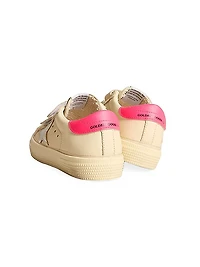Girl's May School Star Leather Low-Top Sneakers