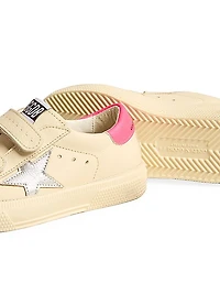 Girl's May School Star Leather Low-Top Sneakers