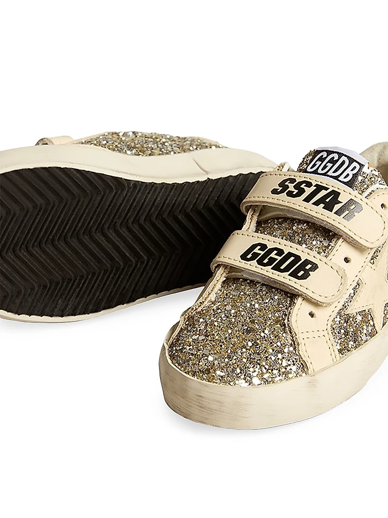 Baby's & Girl's Old School Glitter & Star Sneakers