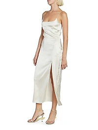 Notte Satin Midi-Dress
