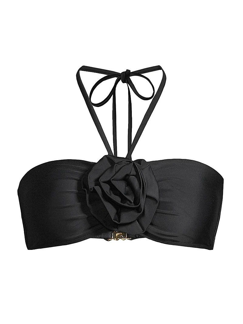 Resort Rosette Halter Bikini Top