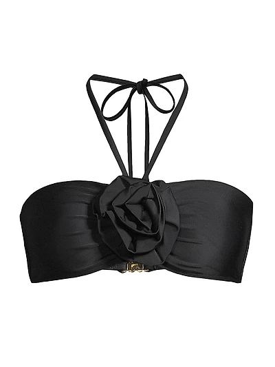 Resort Rosette Halter Bikini Top