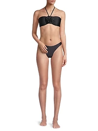 Resort Rosette Halter Bikini Top