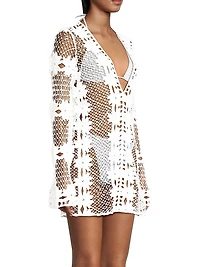 Floral Crochet Cover-Up Minidress