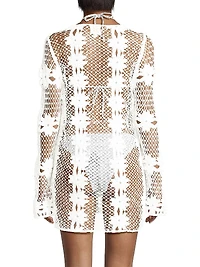 Floral Crochet Cover-Up Minidress