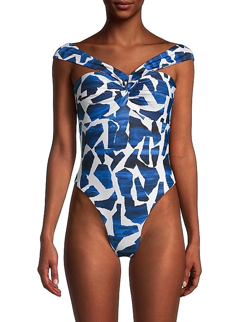 Resort Betsy Ocean Puzzle One-Piece Swimsuit