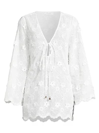 Viara Floral-Appliqué Cover-Up