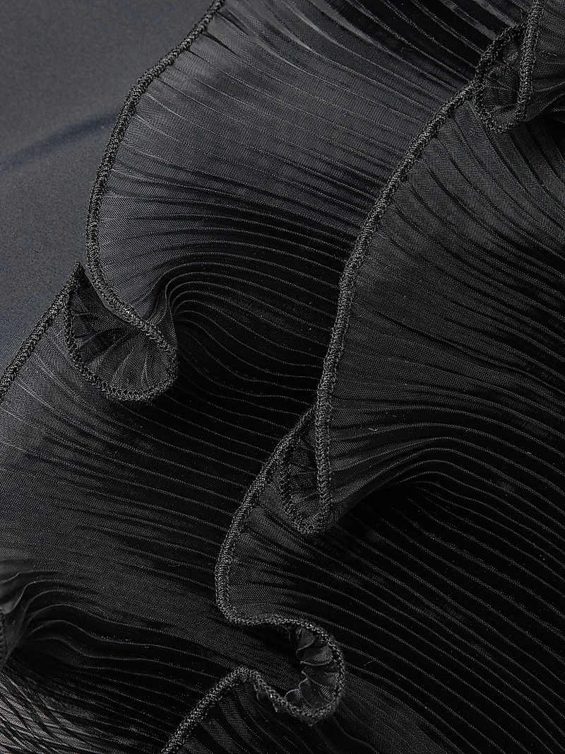 Pleated Organza One-Piece Swimsuit