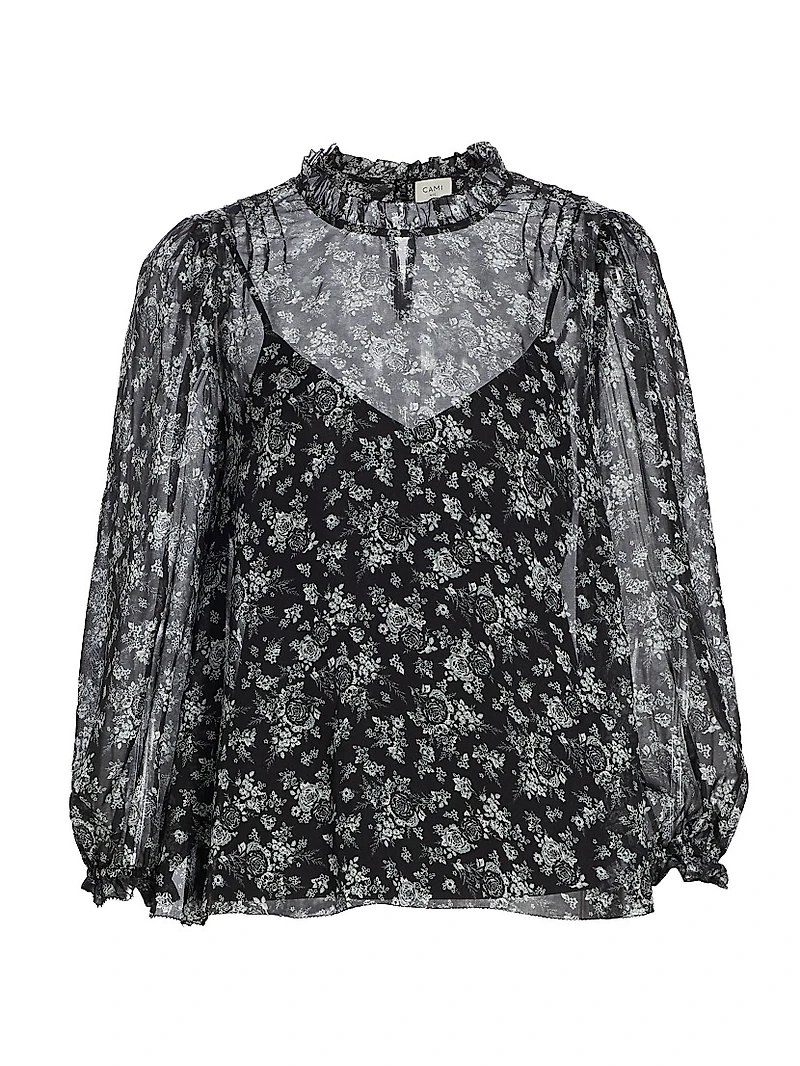 Nelly Floral Silk Chiffon Top