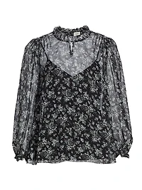 Nelly Floral Silk Chiffon Top