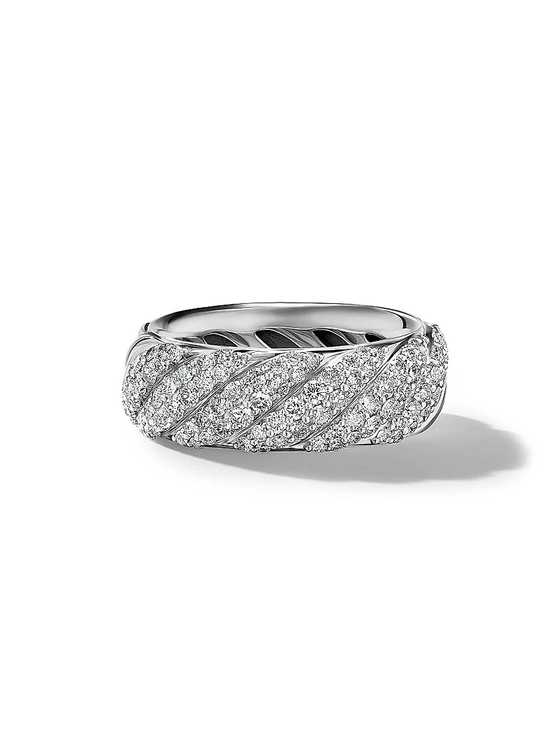 Sculpted Cable Band Ring Sterling Silver
