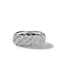 Sculpted Cable Band Ring Sterling Silver