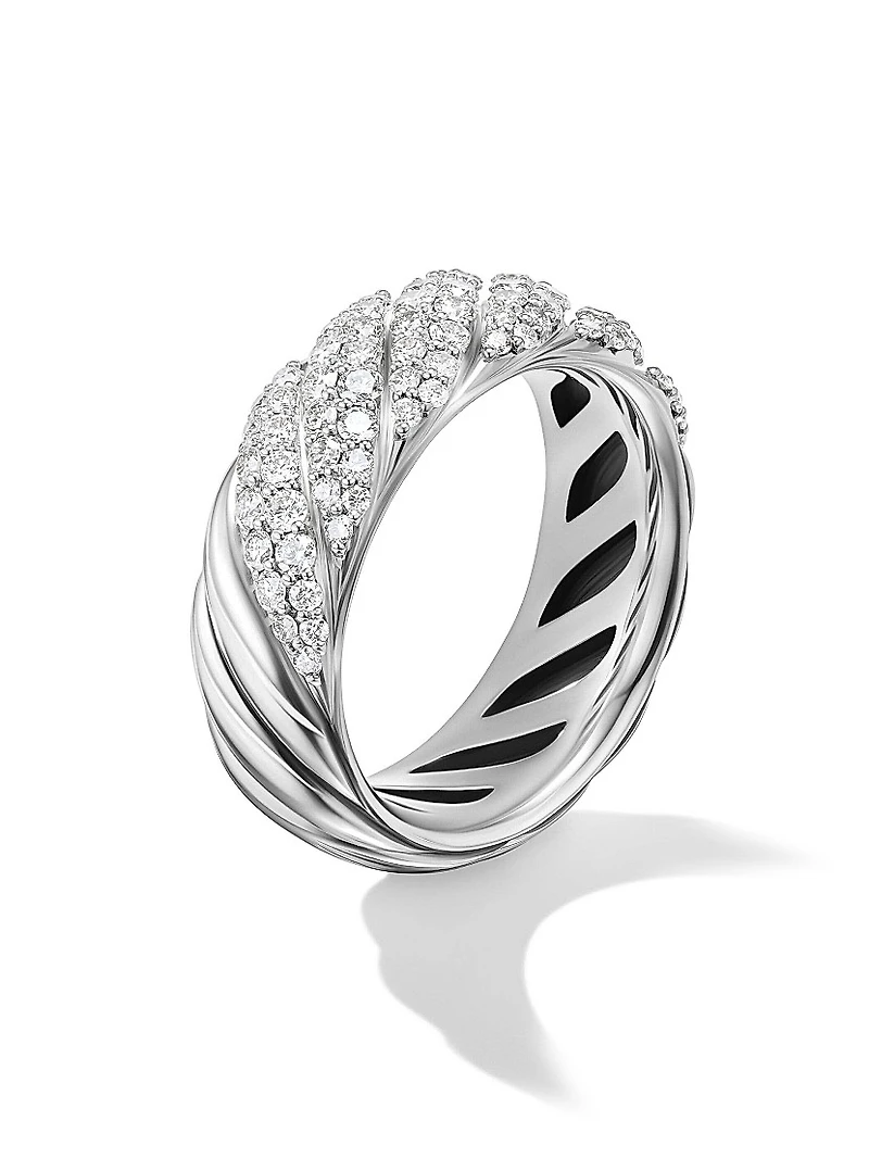 Sculpted Cable Band Ring Sterling Silver