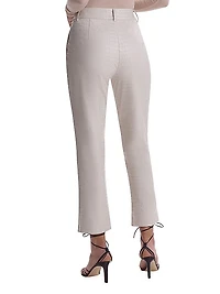 Faux-Leather Animal Cropped Pants