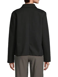 Knit Front-Zip Jacket