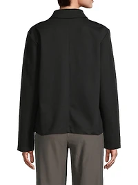 Knit Front-Zip Jacket