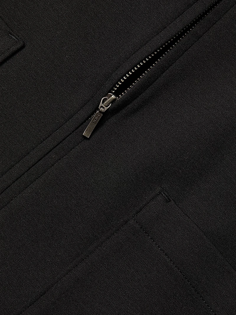 Knit Front-Zip Jacket