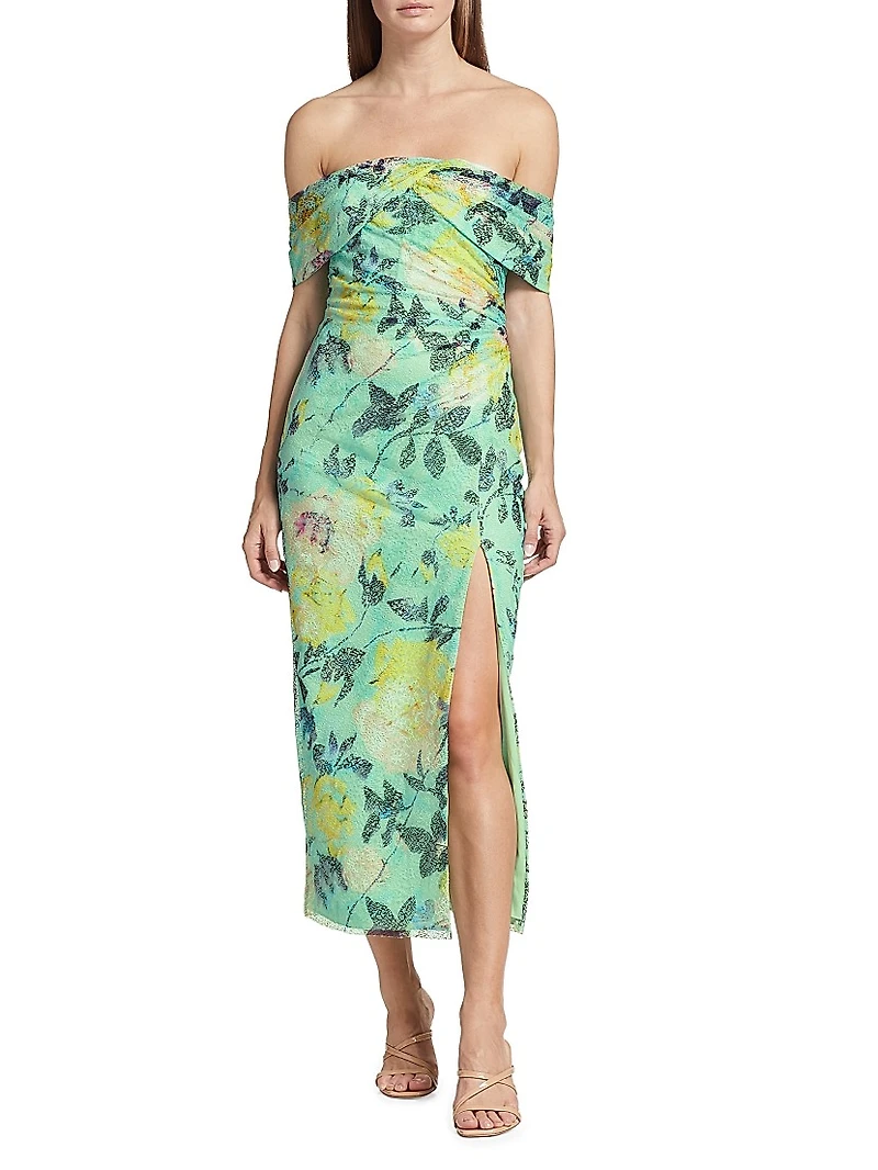 Allie Floral Lace Midi-Dress