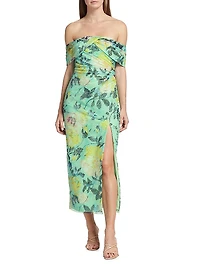 Allie Floral Lace Midi-Dress