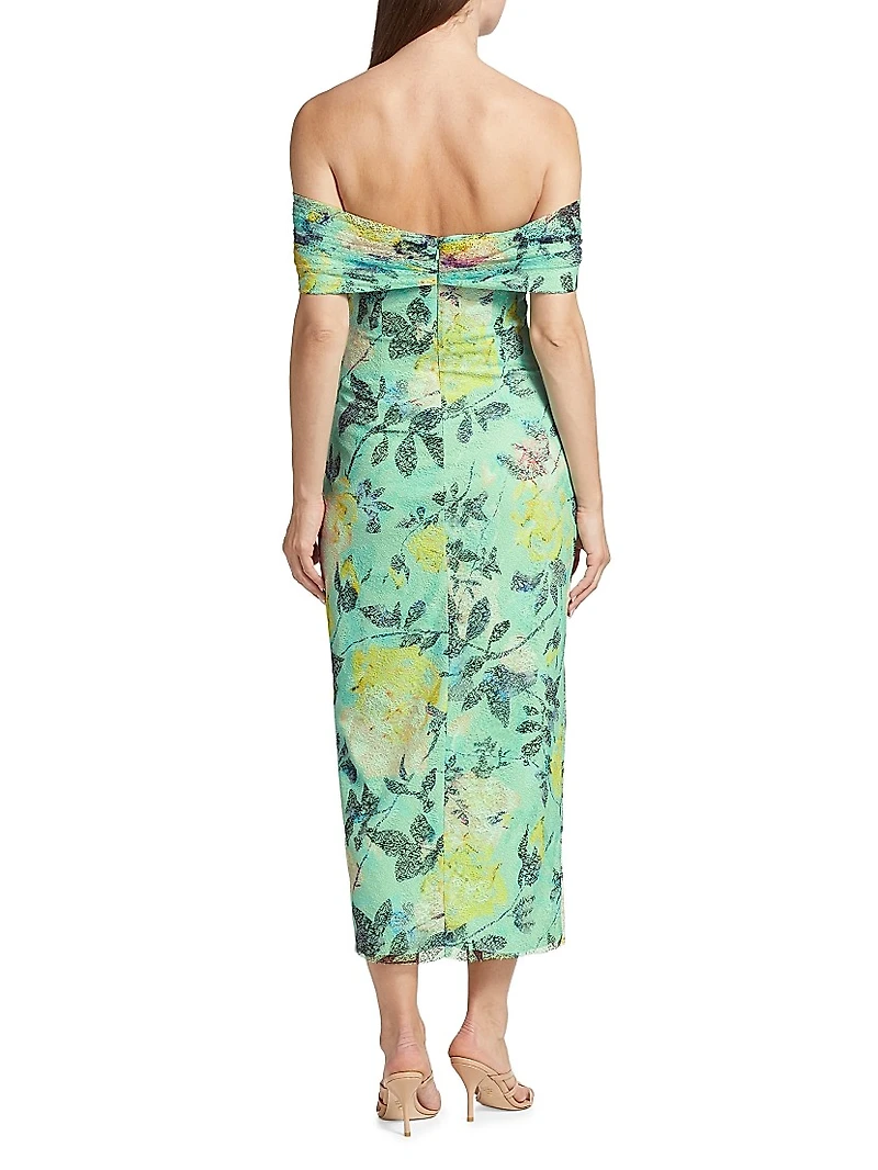 Allie Floral Lace Midi-Dress