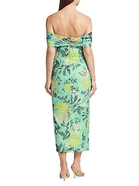 Allie Floral Lace Midi-Dress