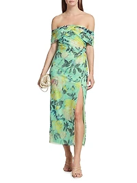 Allie Floral Lace Midi-Dress