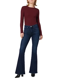 Knotted Back Cotton-Blend Bodysuit