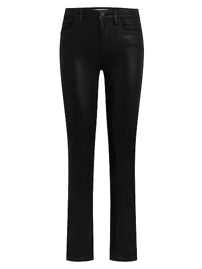 Barbara Coated Straight-Leg Jeans
