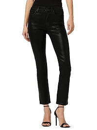 Barbara Coated Straight-Leg Jeans