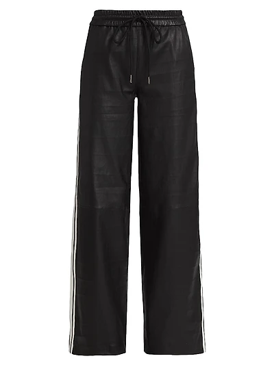 Baggy Leather Drawstring Pants