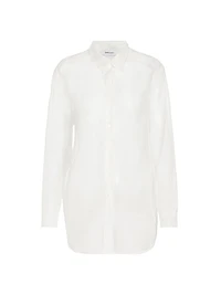 Oversized Sheer Button-Front Shirt
