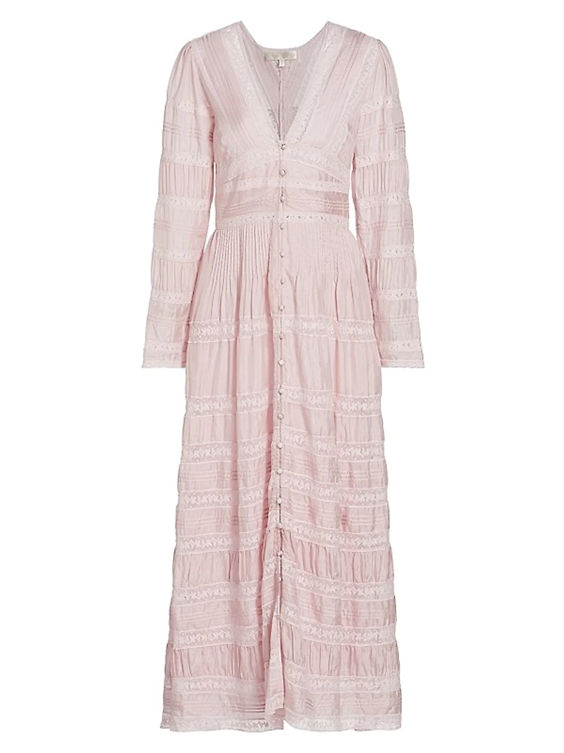 chinese dress ladies 1930s Apricot Lace Dressing Gown by Saks[xs/sm] – Demetra Vintage main image 0