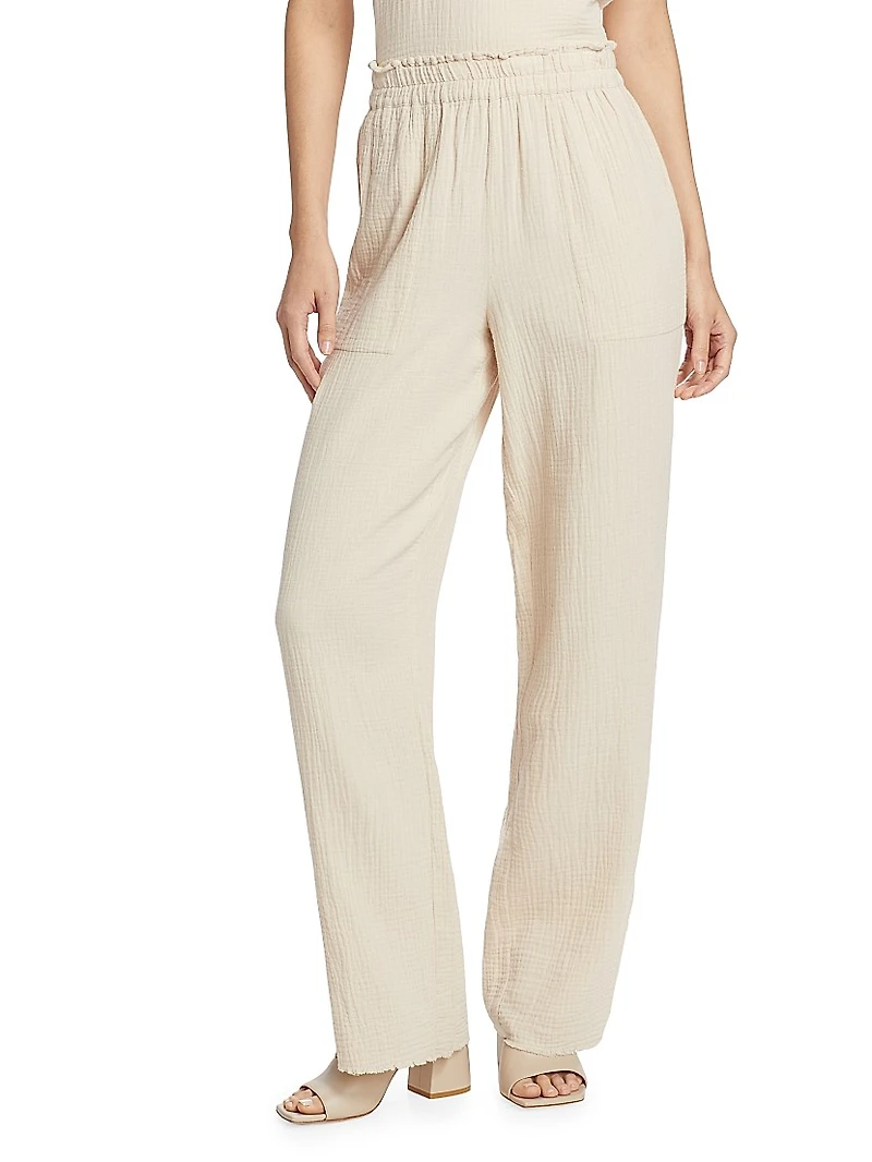 Leon Smocked Cotton Pants