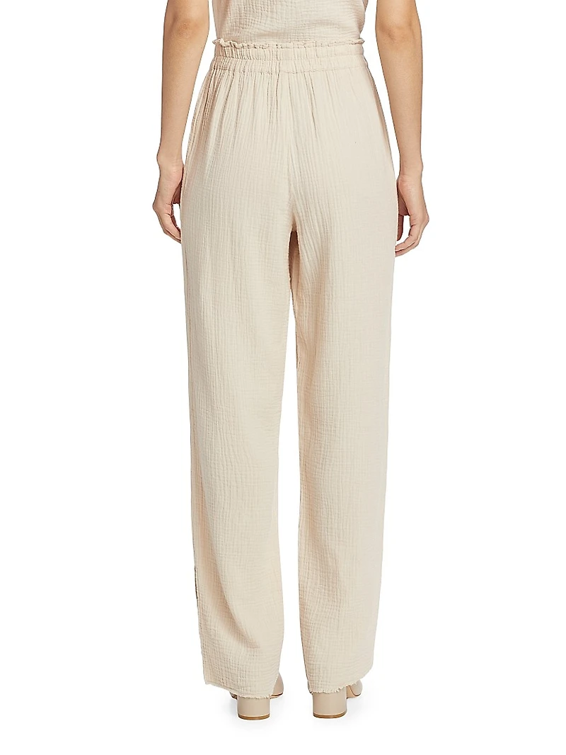 Leon Smocked Cotton Pants