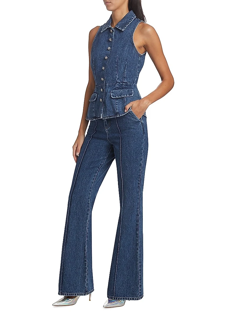 Two-Piece Denim Jumpsuit