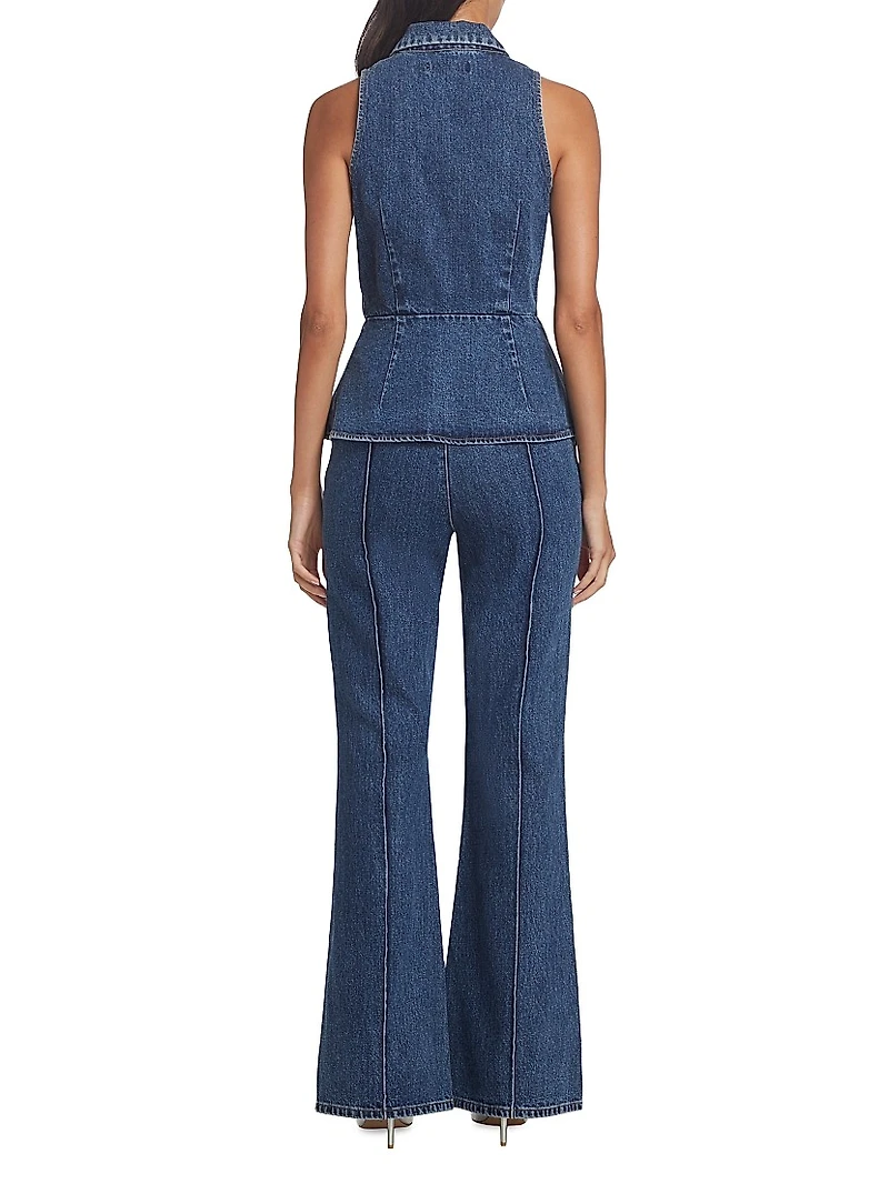 Two-Piece Denim Jumpsuit