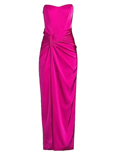Stretch Satin Strapless Gown
