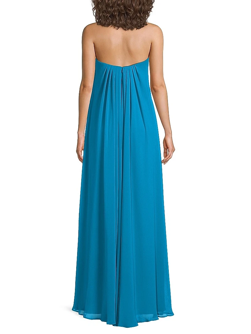 Strapless Chiffon Maxi Dress