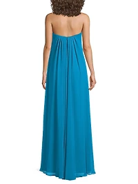 Strapless Chiffon Maxi Dress